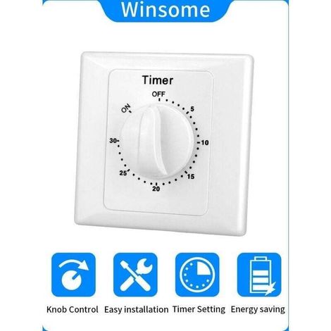 Elektronischer Zeitschalter 220v – 30-minuten-countdown – Offene Installation – Einfache Bedienung – Flammenschutz - Switch-30min