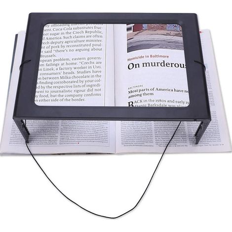 Lese-lupe, Rechteckige 12-led Beleuchtete Lupe Mit Lampenständer, Lupe Für Bücher, Sehbehinderte, Senioren, Nähen, Schmuck Und Juwelen
