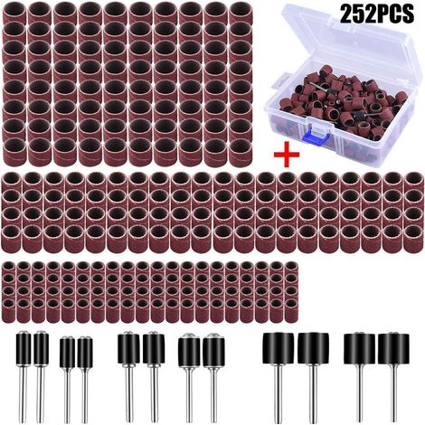 252-teiliges Schleifmanschetten-set Mit Gratis Box, Enthält 240 Schleifbänder Und 12 Schleifrollen Für Dremel-rotationswerkzeuge