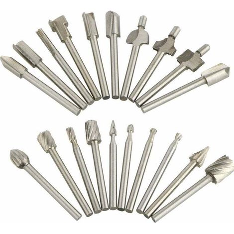 20er-pack Wolframkarbid-fräser – Für Präzise Gravuren Auf Holz, Kunststoff Und Acryl – Schaft 3,17 Mm
