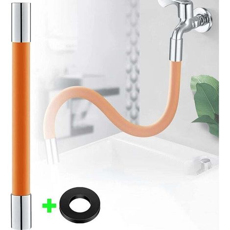 Wasserhahnverlängerung 20cm, 360° Drehbare Sprühkopfverlängerung Für Küche Und Bad, Orange
