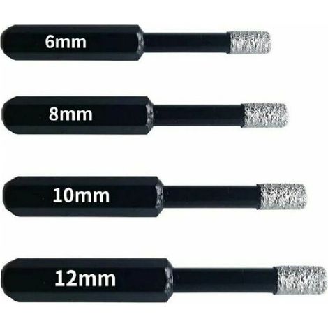 Professionelle Diamantbohrer Für Fliesen, Keramik, Glas Und Stein - 4-teiliges Set Mit Diamantbohrern (6mm, 8mm, 10mm, 12mm) - Lochsägen Für Feinsteinzeug Und Dachziegel