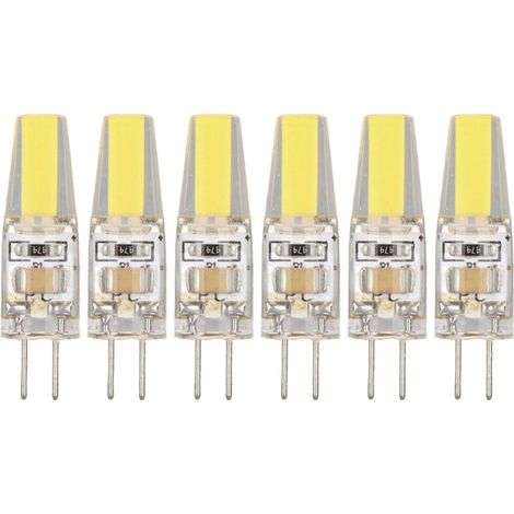 6 Stück 220 V 6 W G4 Led-lampen, 500lm Cob-leuchte, 360-grad-beleuchtung, Silikonbasierter Wärmeableiter, Blendfrei, Für Zuhause, Decke, Landschaft, Kronleuchter (kaltweiß 6500k)
