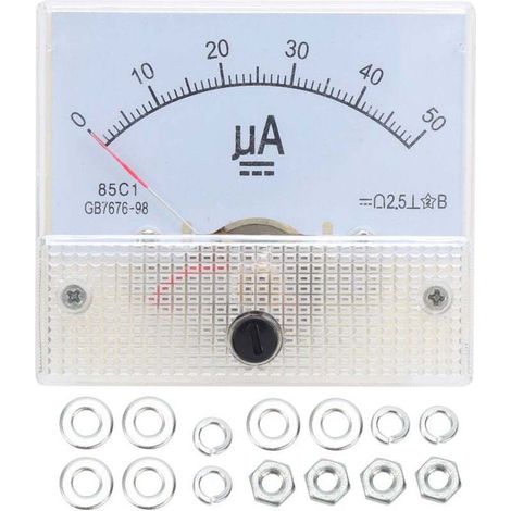 Analoges Amperemeter 0-50 Μa, Strommessgerät Für Schalttafelmontage 85c1, Genauigkeit 2,5, Für Automatische Schaltungstester