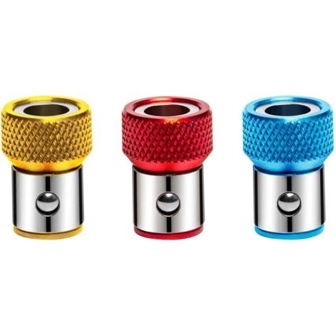 3 Stück Universeller, Abnehmbarer Magnetischer Schraubendreher-halter Aus Rutschfestem Legierungsmaterial, Magnetische Schraubendreher-zubehör Für 1/4 Zoll Hex-schaft, Doppelseitige Schraubendreherbit