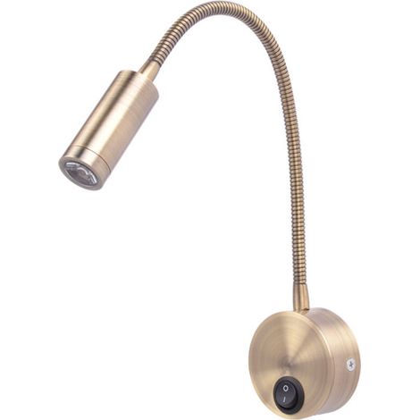 Lampe De Lecture, Lampe De Lecture De Lit Led Avec Douille, Lampe De Lecture Blanc Chaud 3w Avec Interrupteur, Bronze