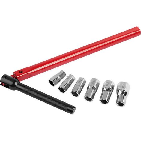 Spezialschlüssel Für Spülenmischer Ø 13 Mm + 6 Stecknüsse Ø 8 - 9 - 12 - 10 - 11 - 14 Mm, Rot