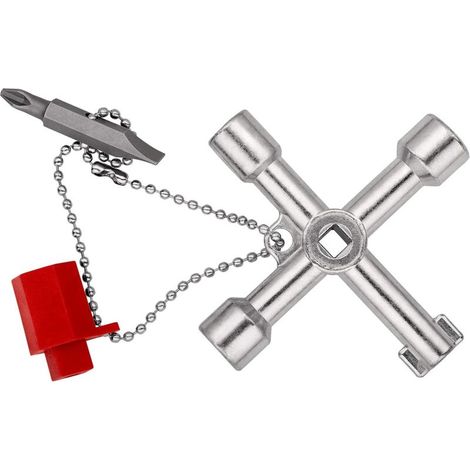 Universalschlüssel Für Schaltschränke – Schlitzbit 1,0 X 7 Mm Und Kreuzschlitz Ph2 – Adapter Für 1/4"-bits An Kette