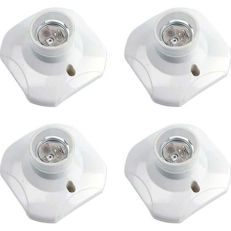 E27 Deckenfassung Zum Schrauben, E27 Garage, Ac 220-240v, Fassungshalterung Für Led-glühbirne, Weiße Kunststoff-e27-lampenfassung Für Wandlampen, 4er-pack
