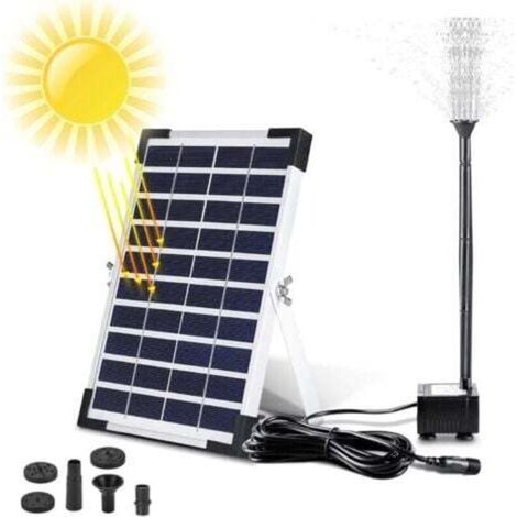 5w Solarbetriebene Außenleuchte, Solarpumpe Für Teich, Solarpumpe Für Pool, 3 Düsen, Durchflussmenge 380 Liter/stunde, Maximale Fließgeschwindigkeit: 60 Cm/min