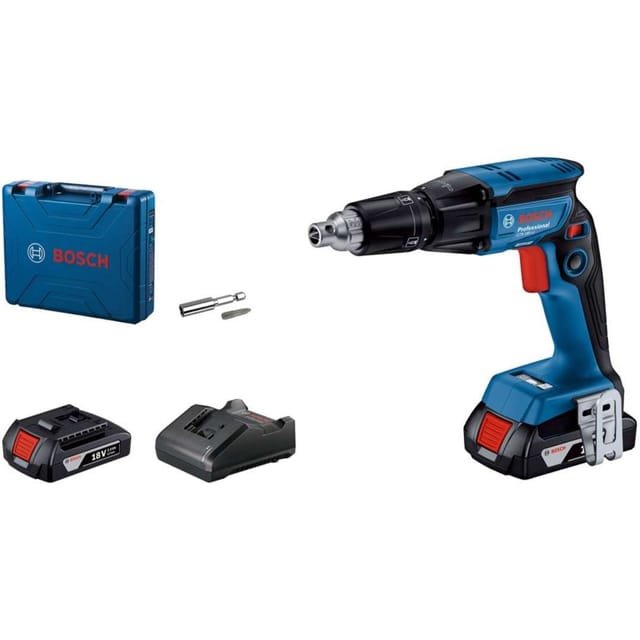 Werkzeug - 12V Akku-Trockenbauschrauber mit Magazin, 2x Akku 2,0 Ah Li-Ion, Ladegerät 06019K7020 - Bosch