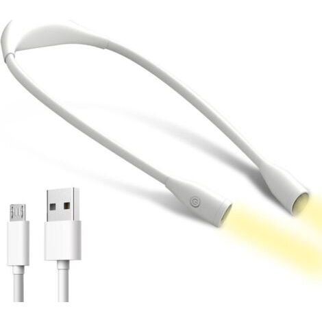 Leseleuchte Für Den Hals, Buch-leselampe, Led-leselampe, Wiederaufladbar, Arbeitslampe, 3 Farben Einstellbar, Flexible Halterung, Halslampe Zum Lesen, Stricken, Nähen, Camping, Joggen, Usb-kabel Im Li