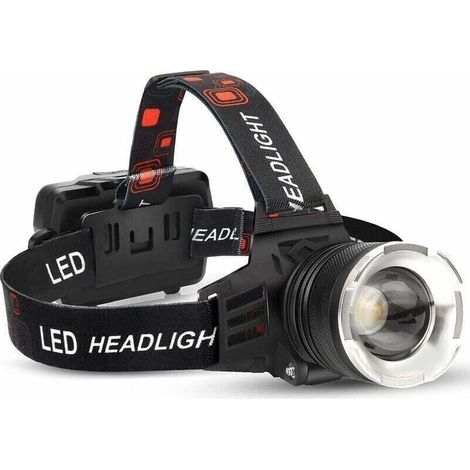 Wiederaufladbare Led-stirnlampe, 90000 Lumen Superhell Mit 5 Modi Und Ipx6-schutzklasse, Wasserdichte Usb-stirnlampe, 90° Verstellbar, Geeignet Für Camping Im Freien