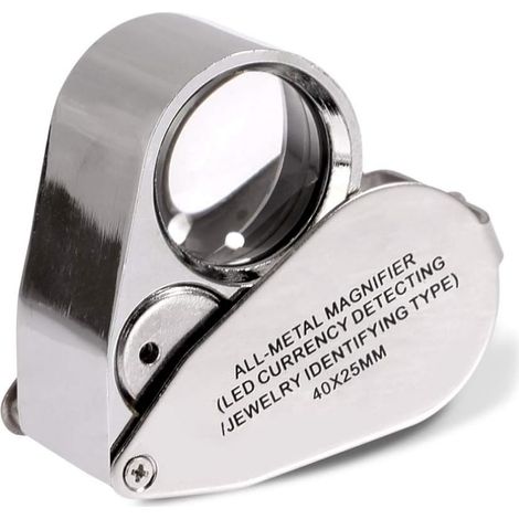 Juwelierlupe 40x – Klappbare Lupe Mit Doppelter Led-beleuchtung – 25 Mm Optisches Glas – Zur Erkennung Von Fälschungen Und Wertvollen Objekten
