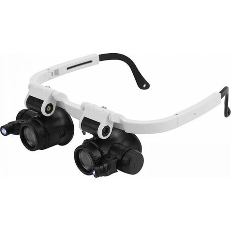 Lupe Mit 2 Led-leuchten, Juwelier-kopflupe 8x 15x 23x Vergrößerung Für Reparatur, Lesen, Schmuck Und Uhren
