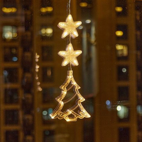 2 Stück Leuchtende Weihnachtsfensterdekoration, Hängendes Fensterlicht Mit Saugnapf, Fensterbeleuchtung Für Weihnachten, Für Innenraum, Balkon, Party, Geburtstag, Hochzeit