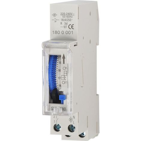 24-stunden Mechanischer Zeitschaltuhr, Mindestzeit 15 Minuten, Hutschienenmontage, Integrierter Akku, Sul180a Ac220-240v Grau - Sul180a Ac220-240v Grau