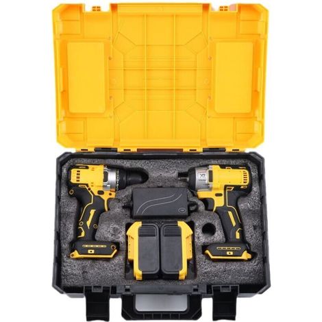 2er-set Bohrmaschine + Schlagbohrschrauber Dcf887 + Ladegerät Dcb115 + Koffer