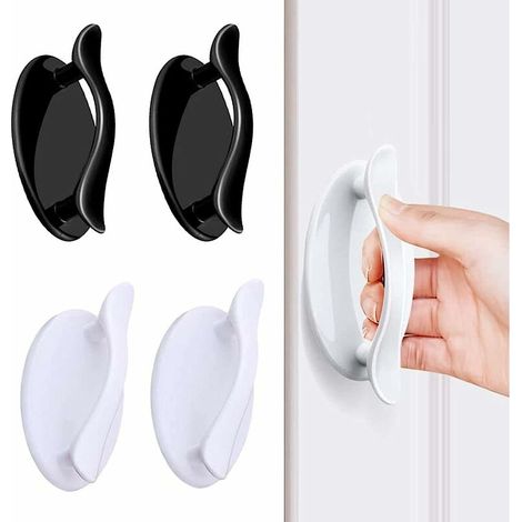 Selbstklebende Fenstergriffe, Klebegriffe, Klebegriffe Für Schiebefenster, Schränke, Schubladen, Schränke, Kühlschränke, Hilfsgriffe (weiß + Schwarz), 4 Stück