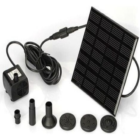 Solarpumpe 7v 1,2w Für Brunnen – Fördermenge 200l/h – Förderhöhe 110 Cm – 6 Düsen Für Individuelle Sprühmuster