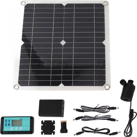Solarwasserpumpe 50w – Solarpanel 22w – Fördermenge 800l/h – Förderhöhe 5m – Qc3.0 Mppt-regler - Dc12v