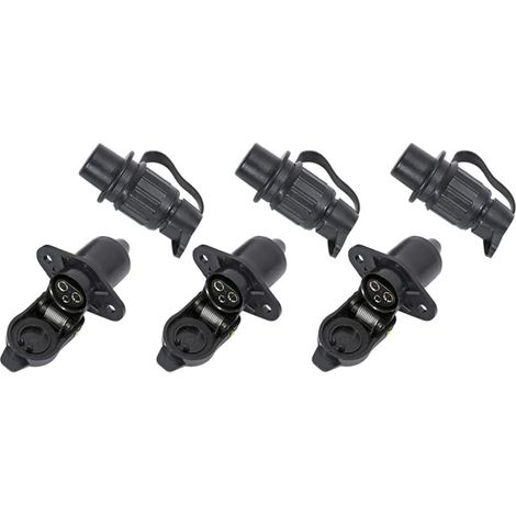 3-teiliges Set: Anhängersteckdose Und Stecker, 3-poliger Anhängerstecker, Passend Für Anhängerkupplung, Lkw, Landwirtschaftliche Zugmaschinen Und Fahrzeuge