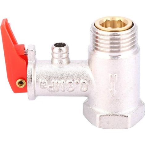 1 Stück Sicherheitsventil Für Warmwasserbereiter, Druckentlastungsventil, Vernickeltes Messing, 0,9 Mpa, G1/2 Zoll