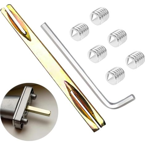 Quadratischer Türgriffstift 8 Mm X 100 Mm Für Türgriffe, Türbeschläge, Mit 6 Innensechskantschrauben M6 Und 1 Schlüssel