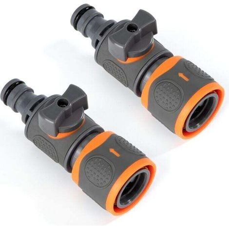 Regelventil, 2-teiliger Schlauchanschluss-steckverbinder, Absperrventil Mit Schnellkupplung, Adapter Hahn Ventil Schalter Für Gartenbewässerung Und Rasen