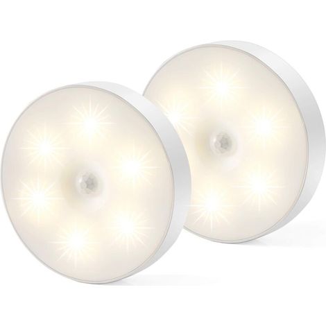 Led-nachtlicht, Magnetische Innenlampe Mit Bewegungsmelder Und Kostenlosen Klebepads, Überall Anzubringen, Kabelloser Usb-aufladbarer Sensor, Warmweißes Licht, 2er-pack (auto-4000k)