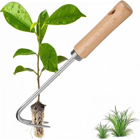 Edelstahl-unkrautentferner, Manueller Unkrautstecher Für Den Garten Mit Holzgriff, Edelstahl-unkrautzieher Zum Entfernen Von Unkraut In Ihrem Garten