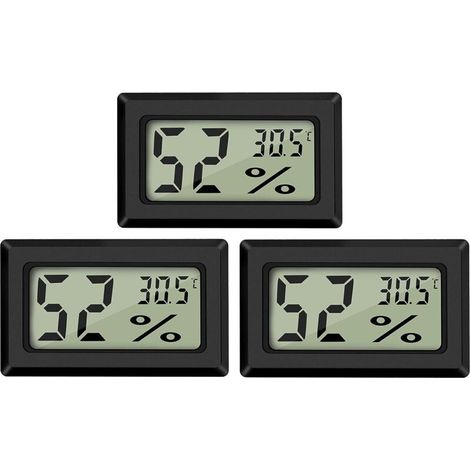 Mini Digitaler Lcd Thermometer Hygrometer Temperatur Luftfeuchtigkeit -50 Bis 70°c 10% Bis 99% Rh Tragbares Thermometer Thermo-hygrometer Anzeige Für Büro Küche Humidore Inkubatoren Reptilien (3 Stück