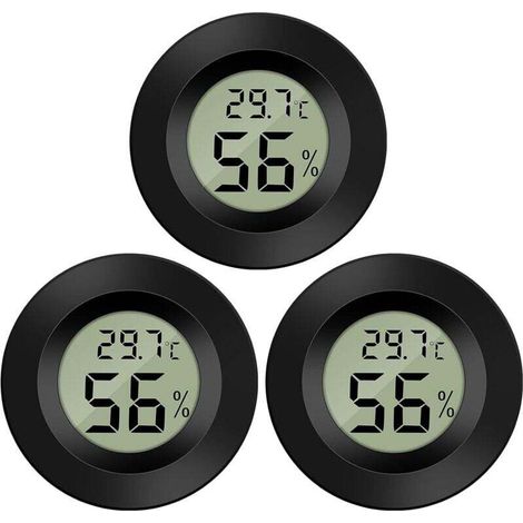 Mini Digitaler Lcd Thermometer Hygrometer -50 Bis 70°c 10% Bis 99% Rh Tragbar Für Büro Küche Humidoren Inkubatoren Reptilien (3 Stück)