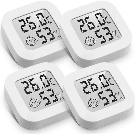 Mini Digitales Innen-thermometer Und Hygrometer, Genauigkeit ±1℃, Messbereich -50 Bis 70℃, 12 Monate Batterielaufzeit, Kompakt 4,3 Cm