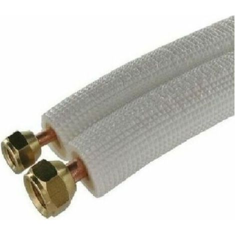 Kältemittelleitung, Doppelt, 3 M – Vorkonfektionierte Anschlüsse 1/4 Und 3/8 – Kupferrohr 6 Und 10 Mm – Kompatibel Mit R22, R407c, R410a, R507a