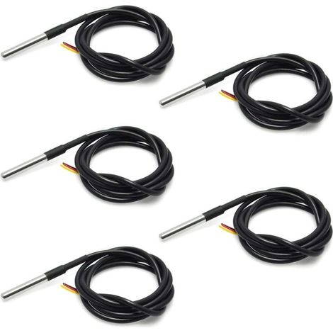 5 Stück 18b20 Wasserdichter Temperatursensor Thermoelement Thermometer 1 M Mit Kabel Thermischer Widerstand