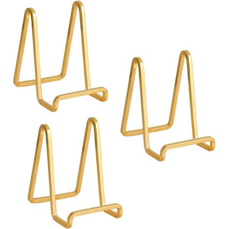 Chevalet Ständer Tellerhalter - 4,5 Zoll Metall Tellerständer Dekorativ - Rahmenfoto Tischständer - Eisenständer Für Teller Buch Küche Postkarte Kunst - Gold