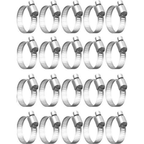 20 Stück Schlauchklemmen, Verstellbare Schlauchschellen 32-50mm, 304 Edelstahl-schlauchklemmen, Metallene Schlauchschellen, Für Schläuche, Haushaltsgas, Wasserleitungen, Kabel, Hähne