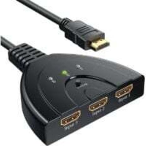 Hdmi-switch 1080p, 3-port-hdmi-schalter, Manueller Hdmi-selektor Und Splitter Mit 3 Eingängen Und 1 Ausgang, Unterstützt Full Hd 1080p / 3d, Inklusive Hochgeschwindigkeitskabel