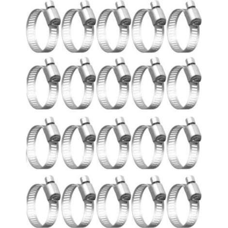Satz Aus 20 Flexiblen, Verstellbaren Schlauchklemmen (32-50 Mm) Aus Edelstahl 304. Geeignet Für Flexible Schläuche, Gas- Und Wasserleitungen Im Haushalt, Kabel Usw. Robin--trimec