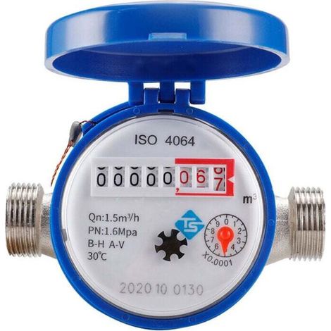 Kaltwasserzähler 15mm – Präziser Durchfluss 0-40℃ – Abmessungen 11,5x7,5x8,5cm – Anti-kondensationssystem – Vertikale/horizontale Installation