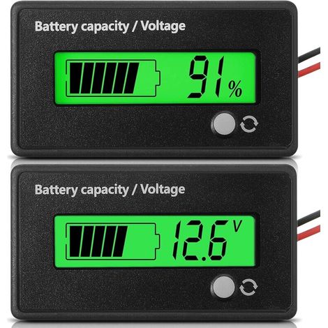 Dc-batteriezähler 12v 24v 36v 48v 72v Mit Alarm, Kapazitätsanzeiger, Batteriespannungsmesser Und Lithium-ionen-batterieanzeige (grünes Licht)