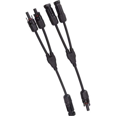 Y-verzweiger Solarstecker, 2 Stück 1-auf-2 Solar Pv Paralleladapter Kabelstecker 1000v Dc (schwarz)