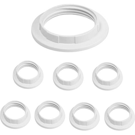 8er-set E27-reduzierringe Für Lampenschirme – Hartes Weißes Kunststoff – Außendurchmesser 6 Cm – Schnelle Werkzeuglose Montage