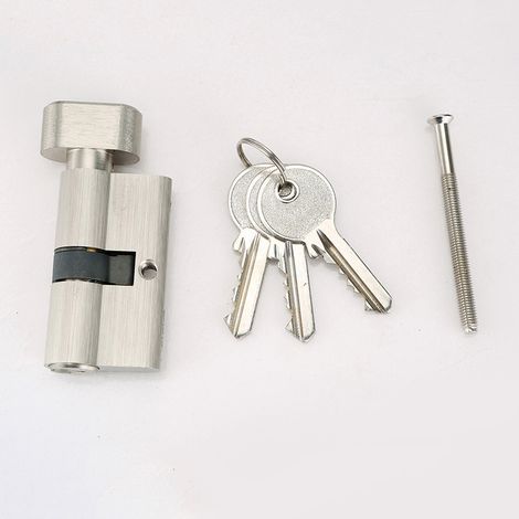 Zylinderschloss Mit Drehknauf 30x30 Mm Für Außen-/eingangstür, 4 Stifte, 3 Schlüssel, Vernickelt