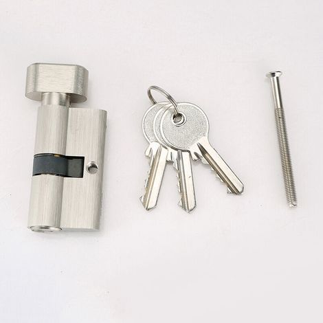 30x30 Mm Riegelschlosszylinder Mit Drehknauf Für Außen-/eingangstür, 4 Stifte, 3 Schlüssel, Vernickelt