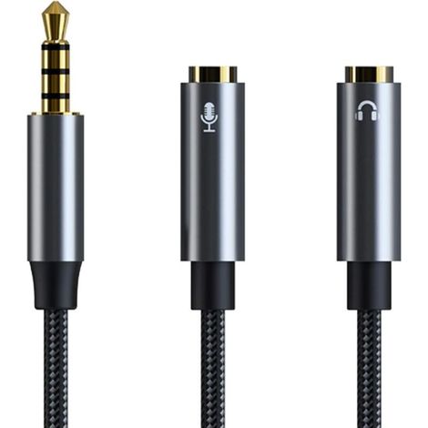 Audio-splitter-kabel, 3,5-mm-klinke (männlich) Auf Zwei 3,5-mm-klinkenbuchsen (weiblich) Für Mikrofon Und Kopfhörer, Adapter Kompatibel Mit Gaming-headsets, Telefonen, Pcs Und Tablets, 30 Cm