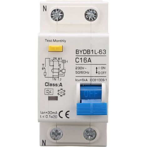 Typ-a-fehlerstromschutzschalter, Einpoliger Fi-schutzschalter 16 A, 30 Ma, 230 V