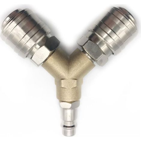 Druckluftverteiler, Druckluftanschluss 1/4, 3-wege-schnellkupplung Mit Y-verteiler Und Außengewinde