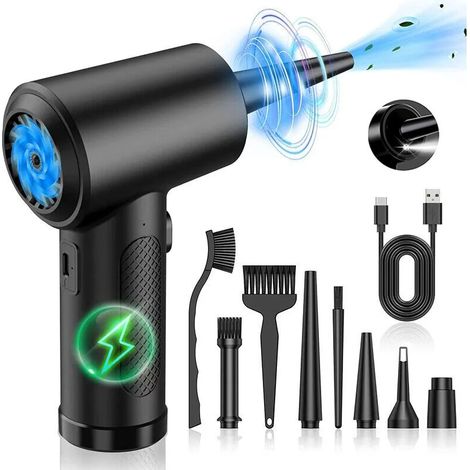 Kabelloser, Usb-aufladbarer Druckluftstaubsauger Mit 51.000 U/min – Ideale Alternative Zu Druckluftsprays – Wiederverwendbar, Keine Druckluftspraydosen Erforderlich – Staubsammler